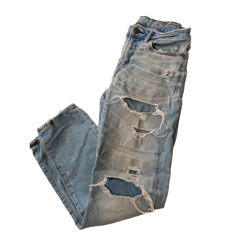 28 x 28 American Eagle Cozy Airflex+ Women's Distressed Skinny Jeans‎